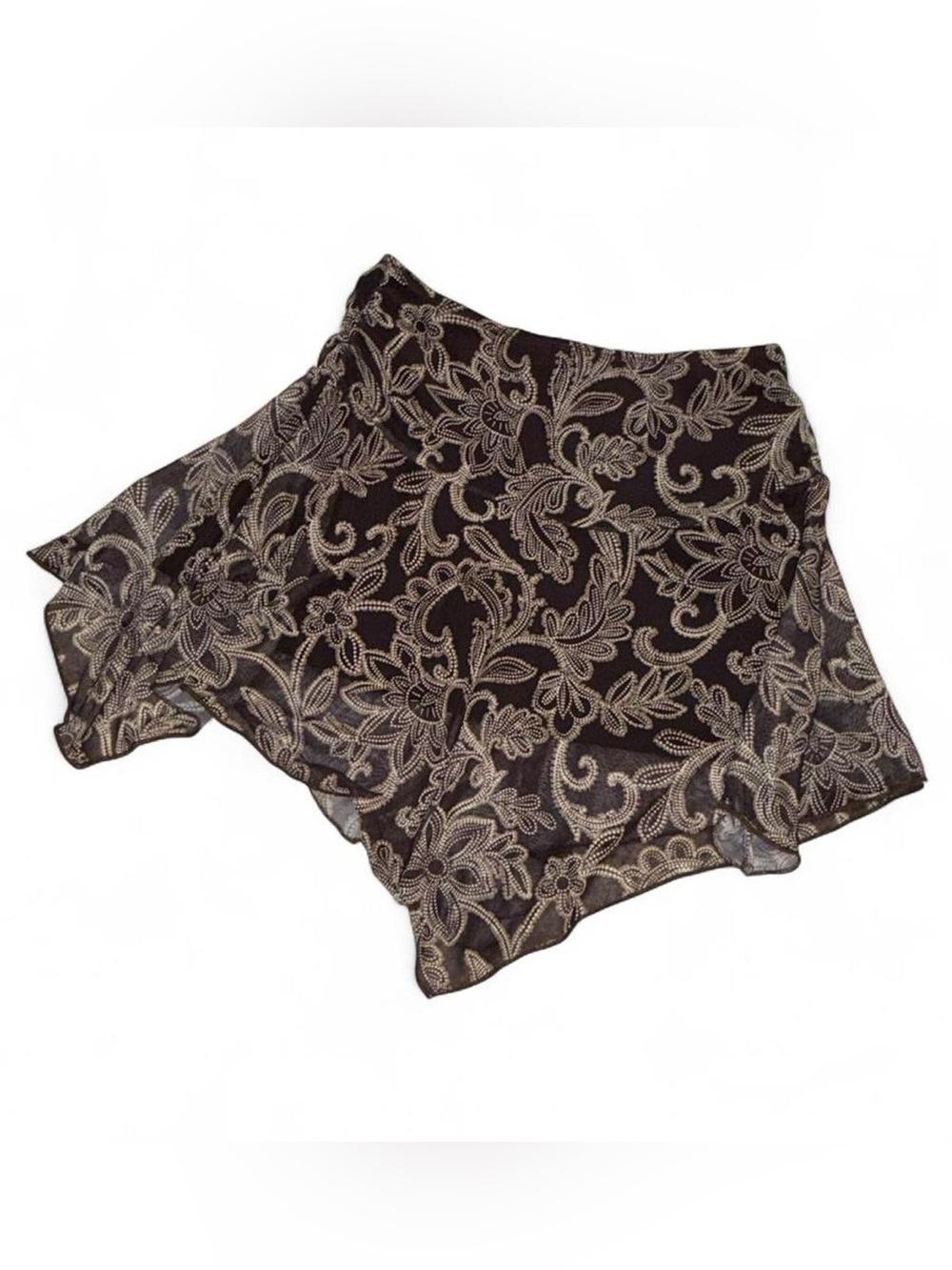 See you Monday Y2K inspired brown & white mesh mini skirt